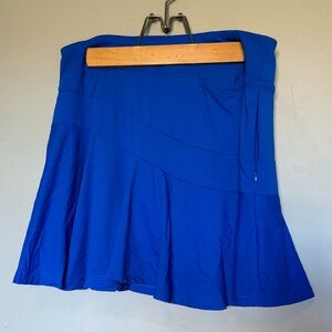 IBKUL Blue Solid Flounce Skirt / Skort for Golf, Pickleball, Tennis